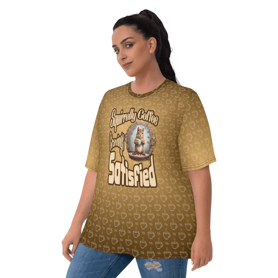 Squirrelly Coffee Cravings Satisfied All Over Print T-shirt product image (10)