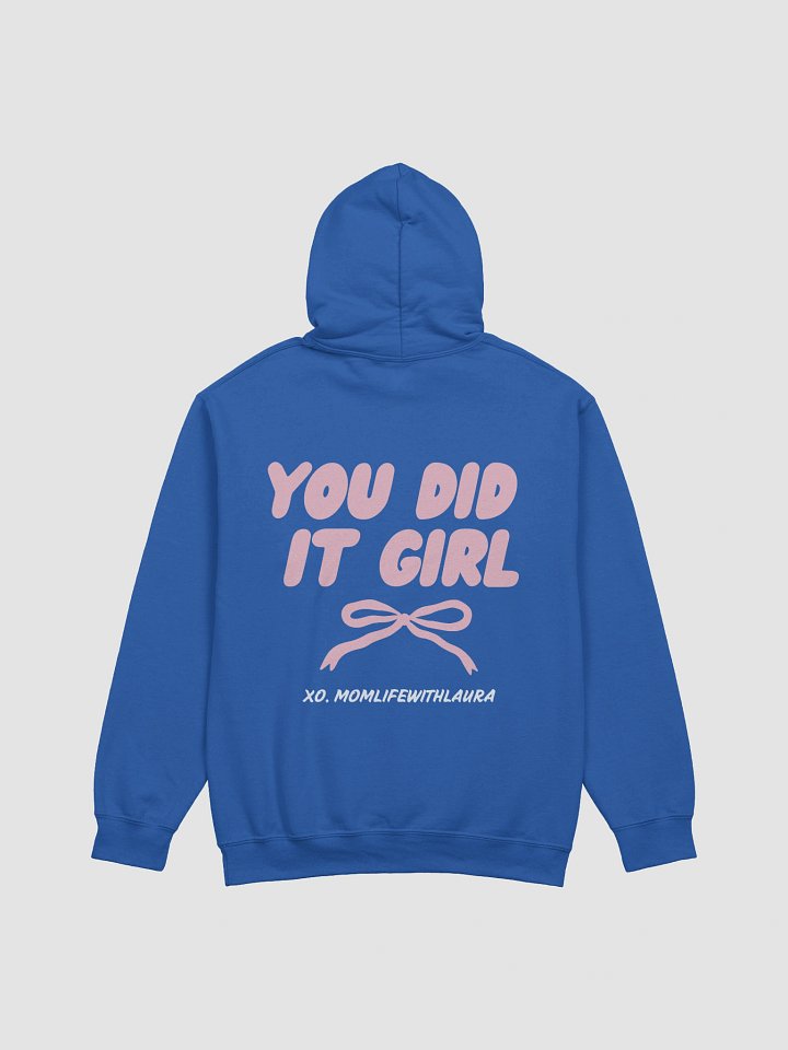 You Did it Girl Bow Hoodie - Pink/Royal Blue product image (2)