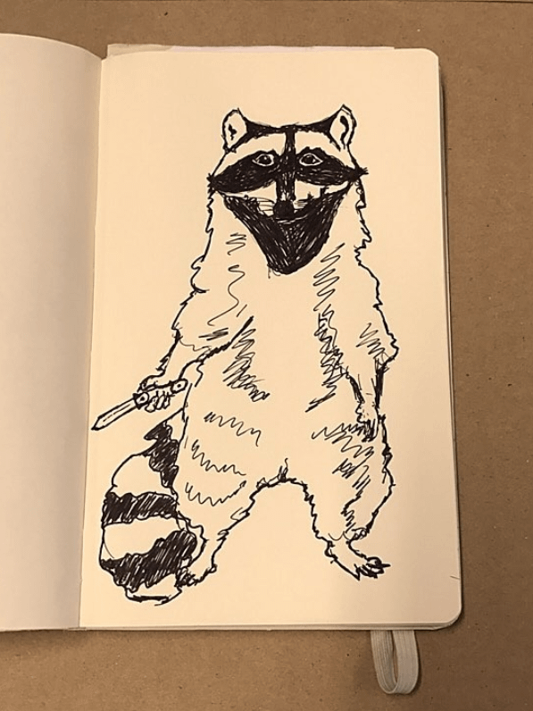 Chill Racoon Hand-Cut Lithograph Tee product image (9)
