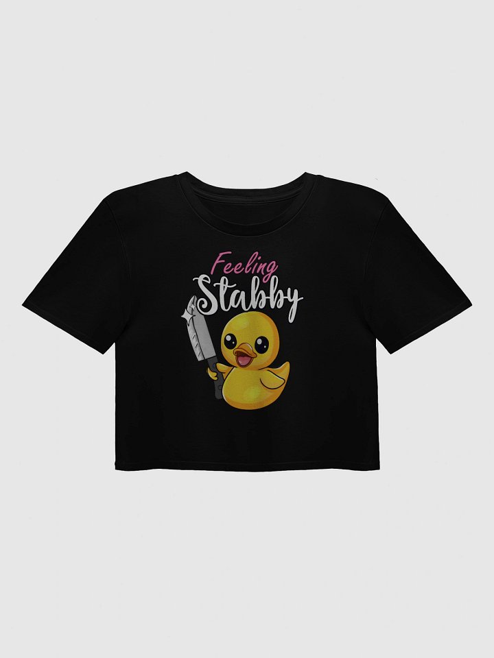 Stabby Duck Womens Black Crop Top 100% Cotton Womenswear Streetwear product image (1)