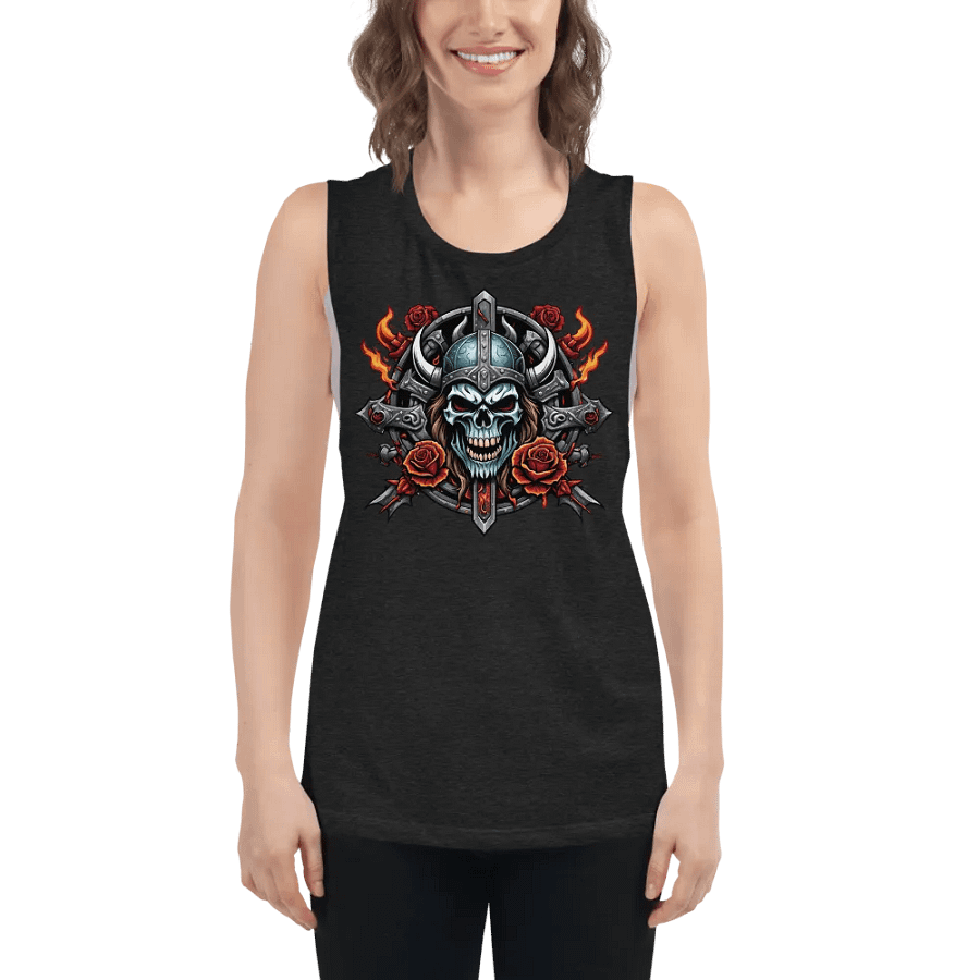 Viking Skull Rose Warrior Tank product image (5)