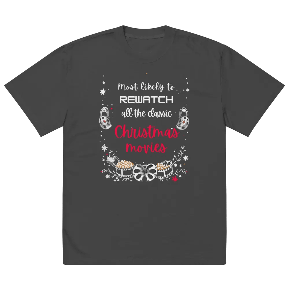 Most Likely To Rewatch Elf Quarantine Oversized Tee product image (2)