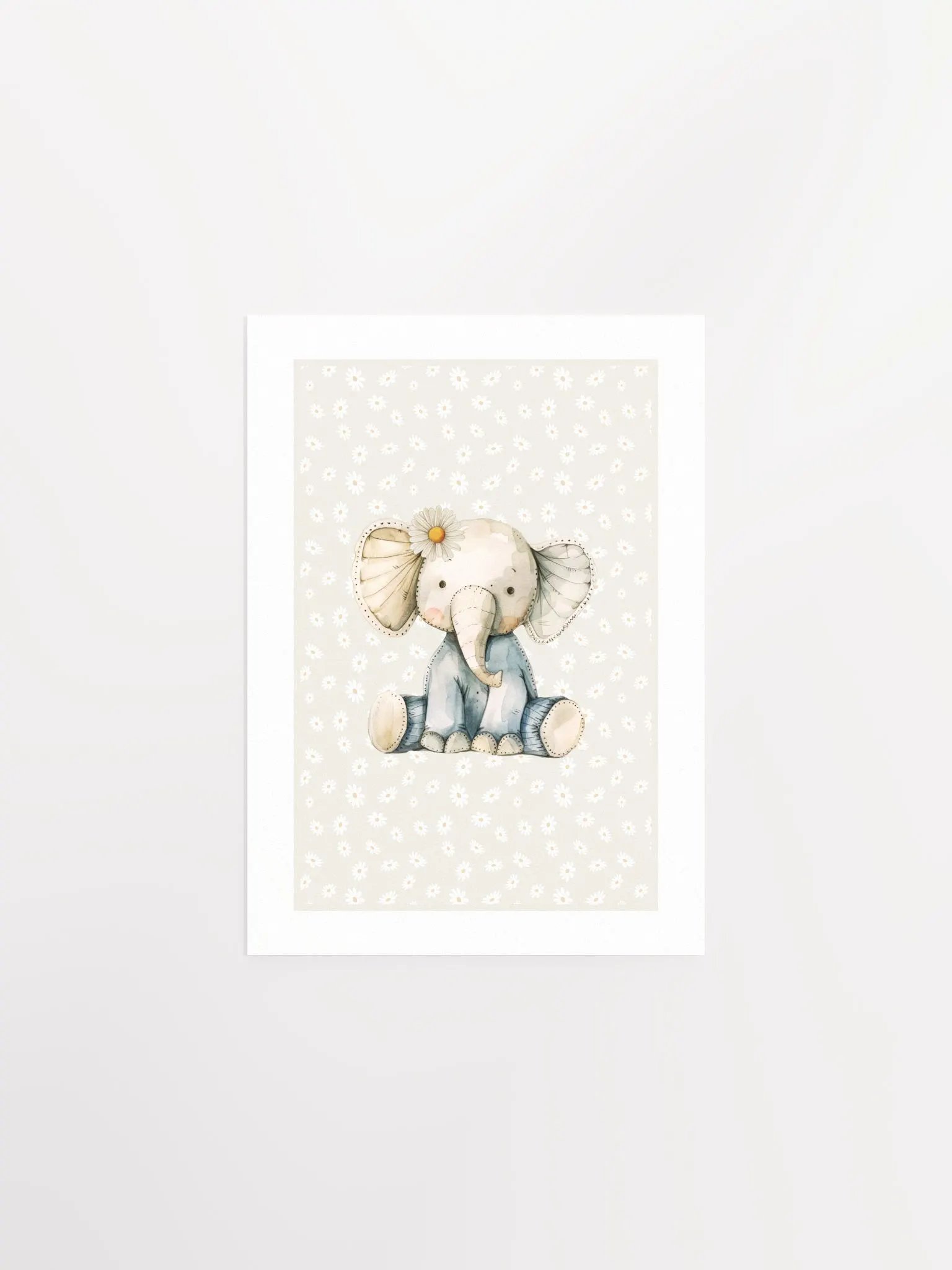 Boho Daisy and Elephant Nursery Print product image (2)