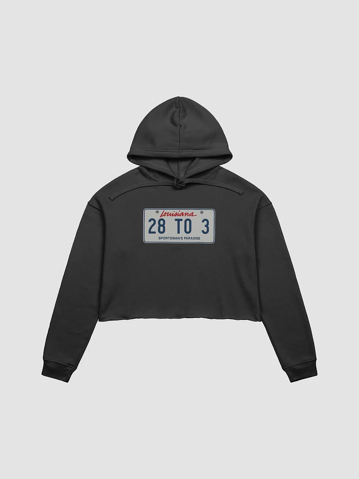 The 28 to 3 Podcast "Louisiana License Plate" Fleece Crop Hoodie product image (13)