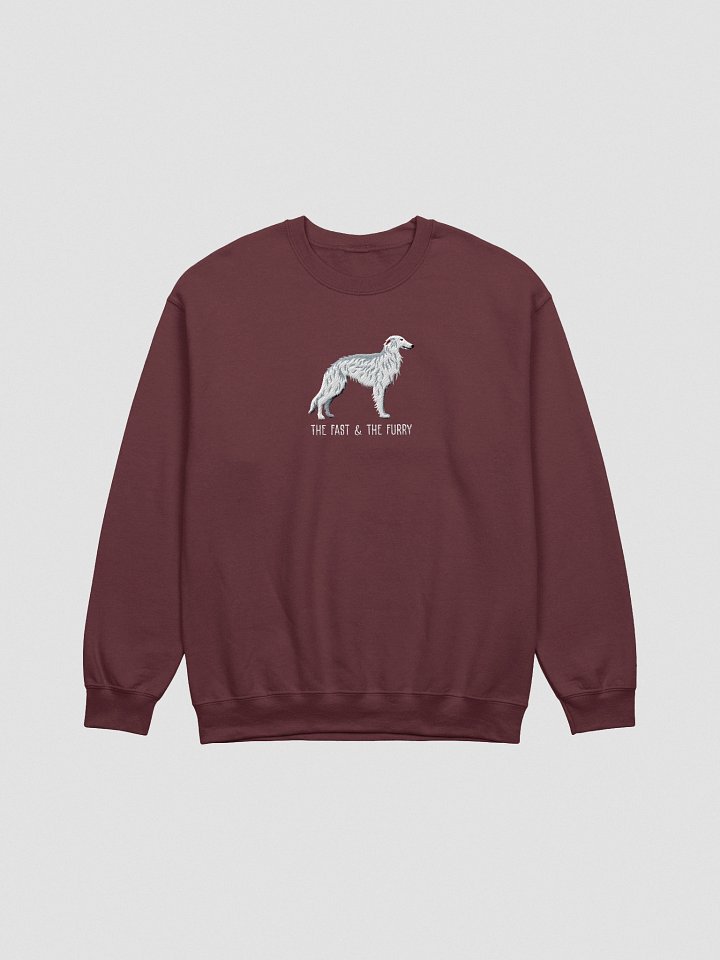 The Fast & The Furry Sweatshirt (Embroidered) of a Silken Windhound(White) product image (4)