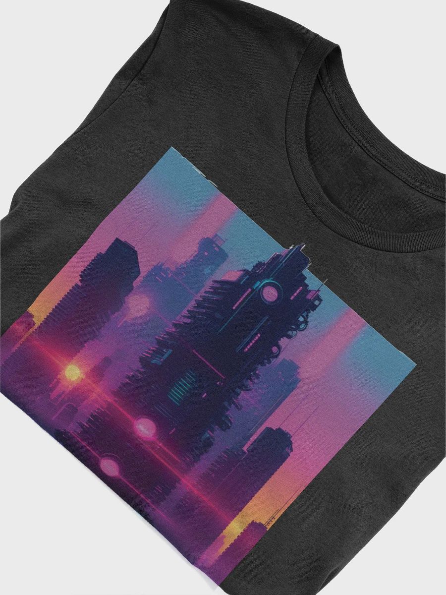 Neon Cityscape Art T-Shirt - Vibrant Town Illustration Design product image (10)