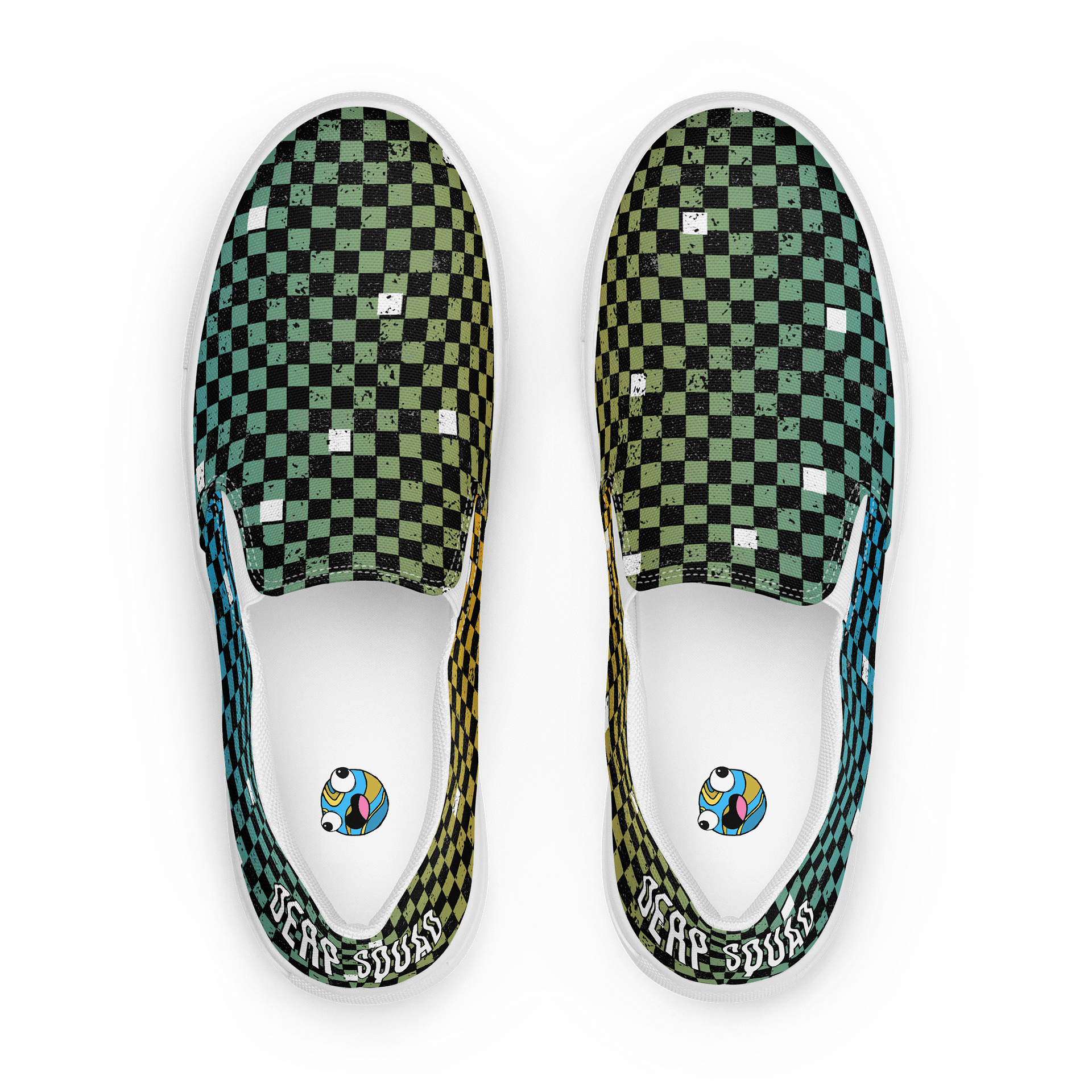 Derp Squad Checkered Men's Slip-on Shoes product image (1)
