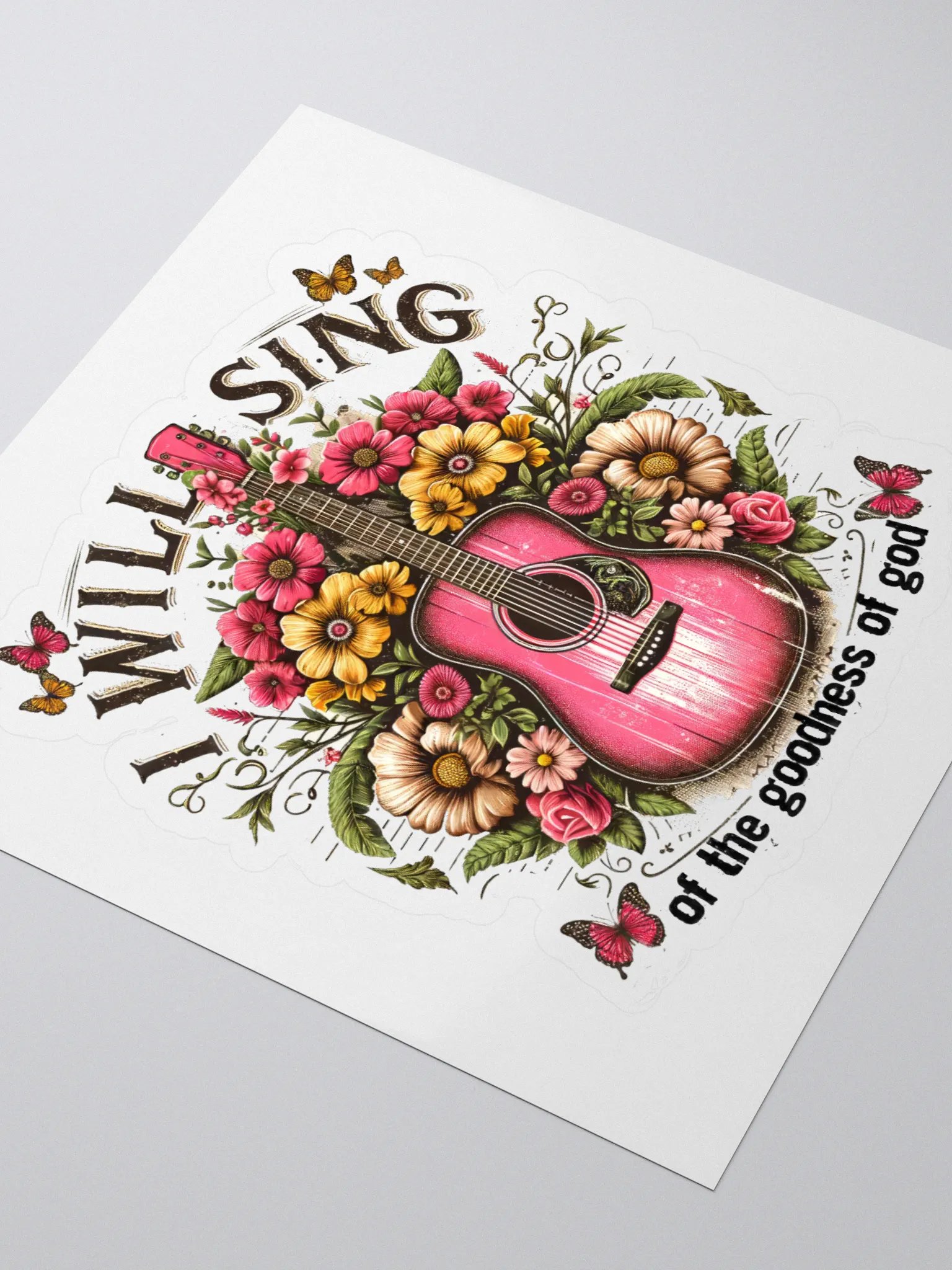 I Will Sing of the Goodness of God Guitar Sticker product image (3)