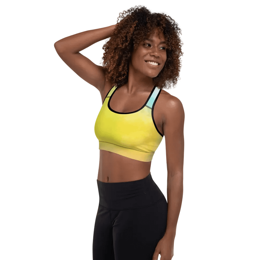 Blur cloud rainbow Design Padded Sports Bra - v9 product image (10)