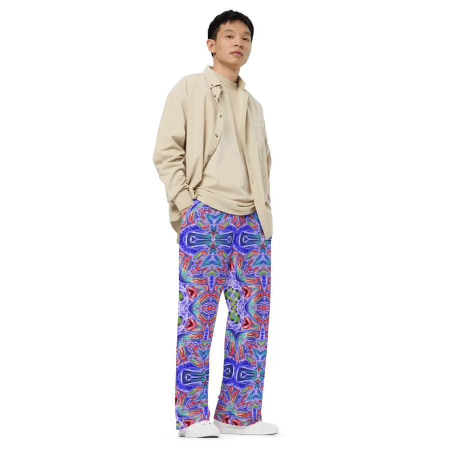 Blue Red Kaleidoscope Wideleg Pants product image (3)