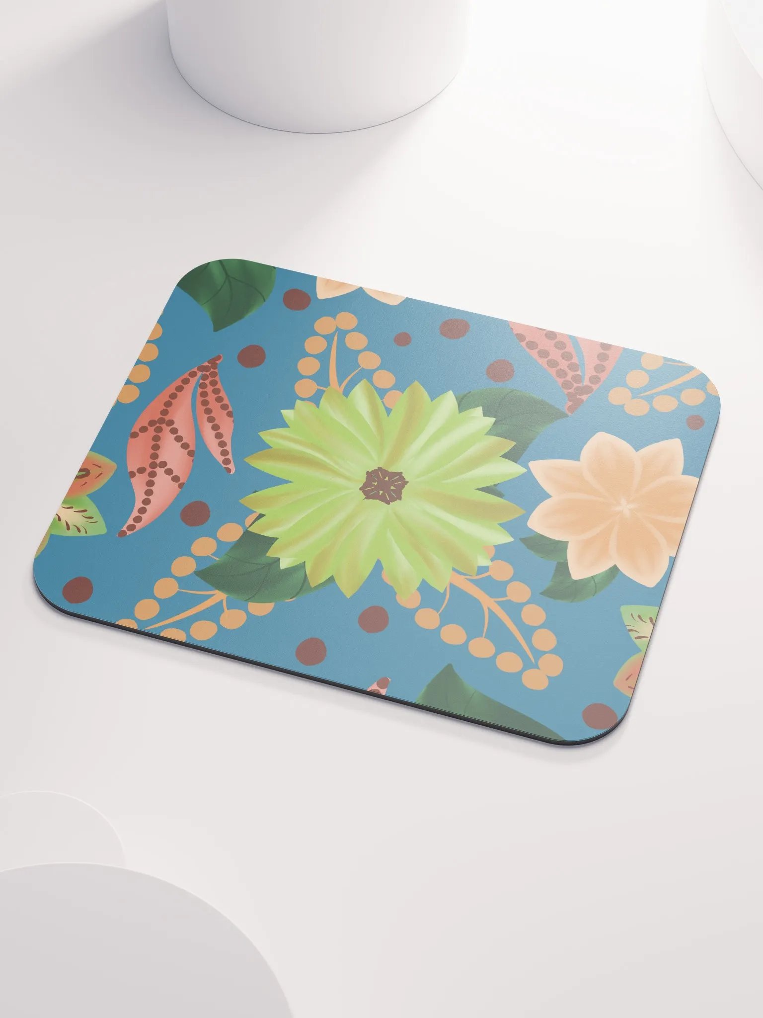 El Yunque Blue Floral Mousepad product image (3)