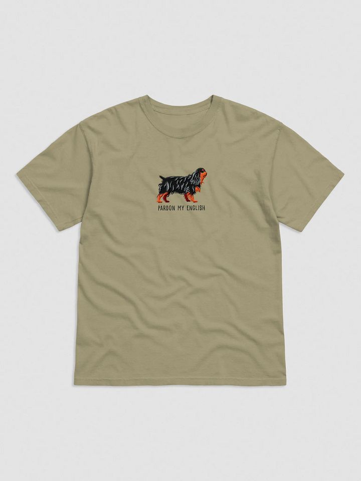 Pardon My English T-Shirt(Embroidered) of an English Toy Spaniel(Black & Tan) product image (9)