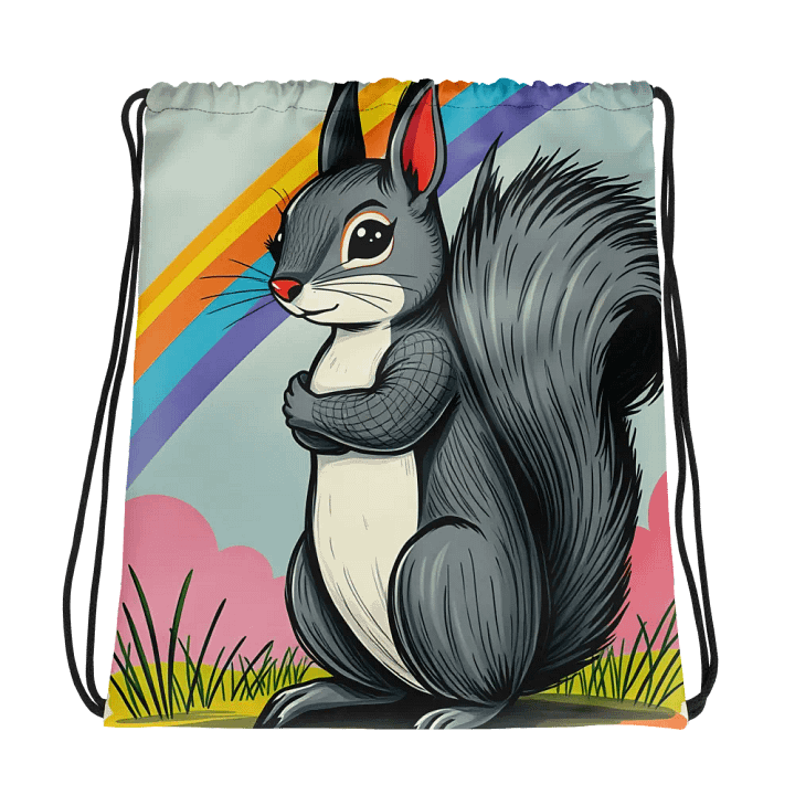 Rainbow Squirrel All-Over Drawstring Bag product image (1)