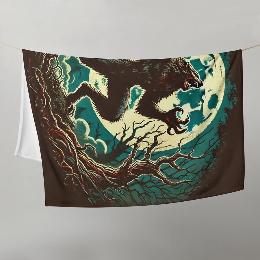 Werewolf Under a Full Moon Throw Blanket product image (21)