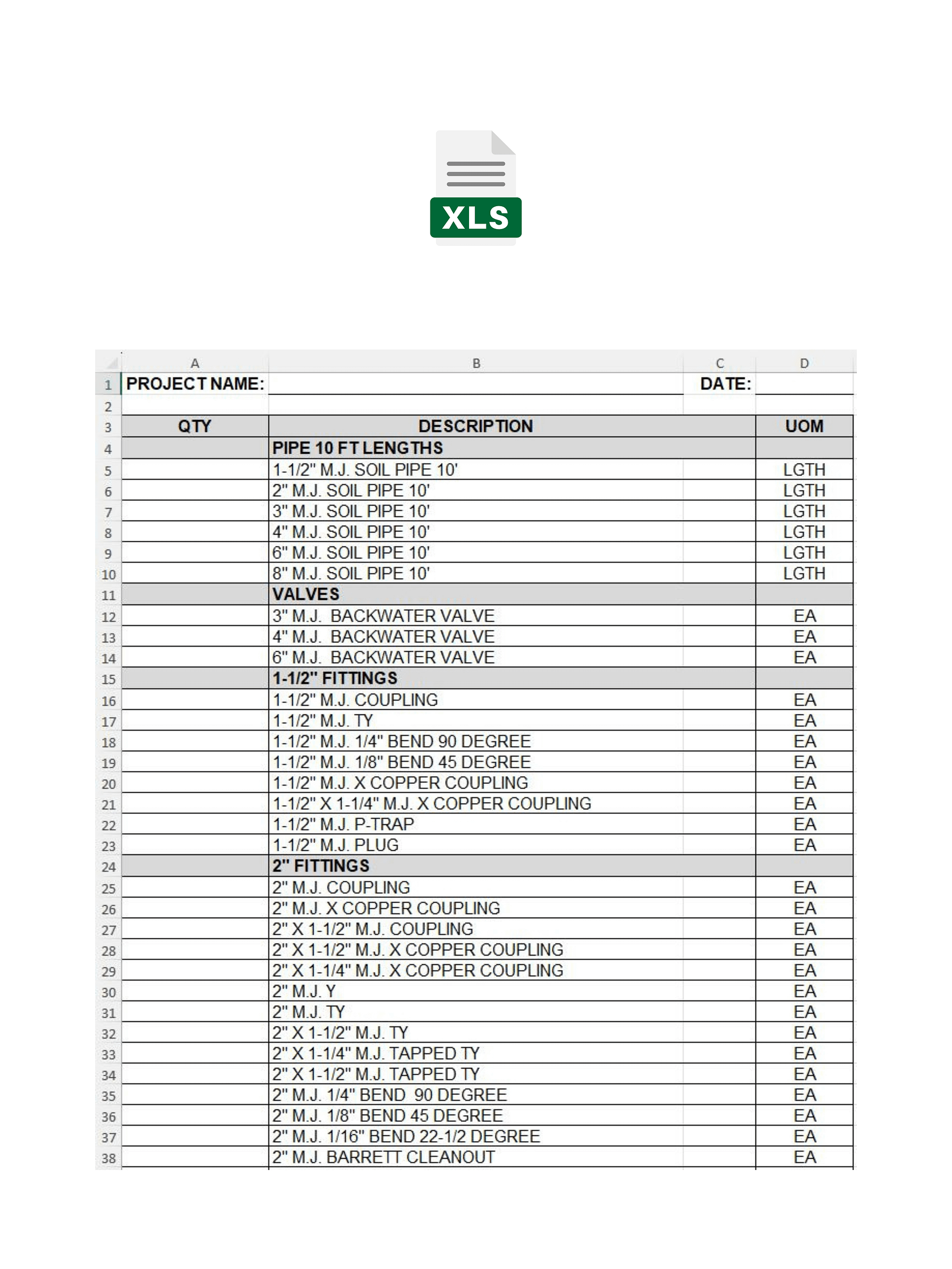 MJ BOM MS Excel Template No 5 product image (1)