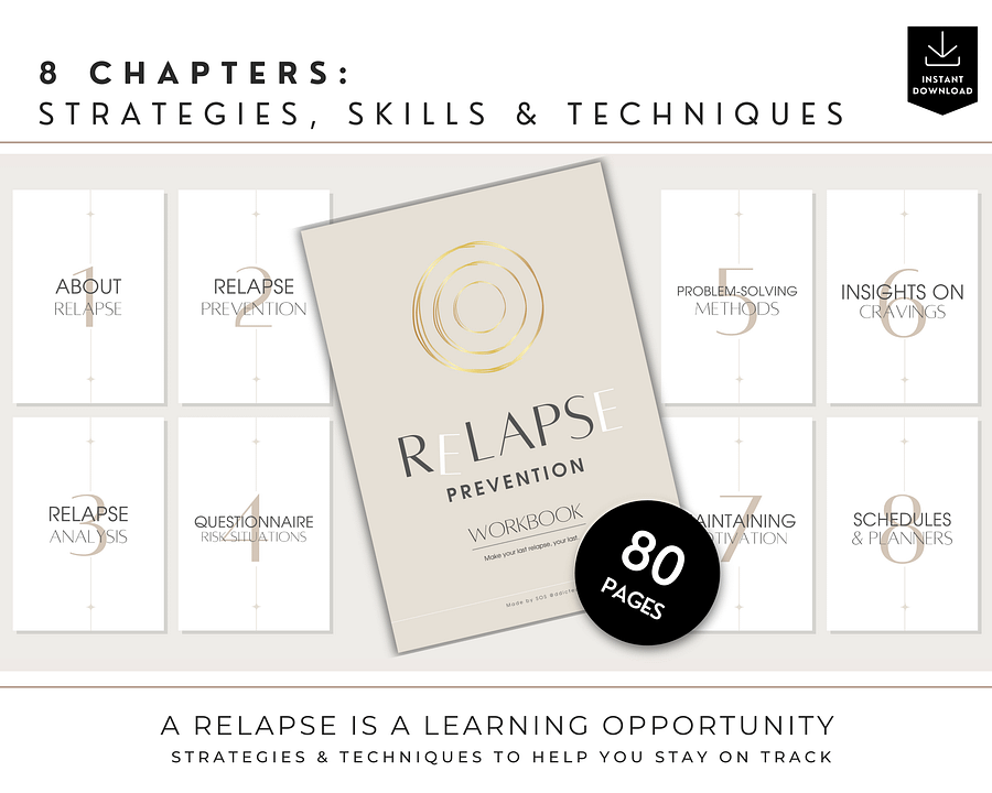 Relapse Prevention Plan Workbook for Addiction Recovery: Self-Help Tools & Therapist Resources product image (4)
