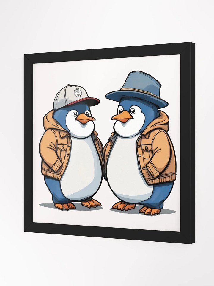 2 penguins wearing a coat and hats picture product image (2)