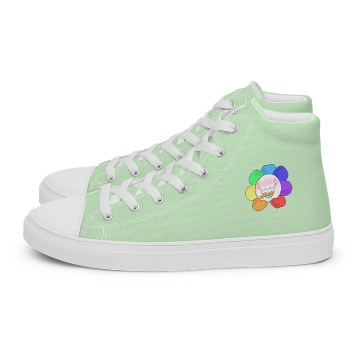 Pastel Green and White Flower Sneakers product image (2)