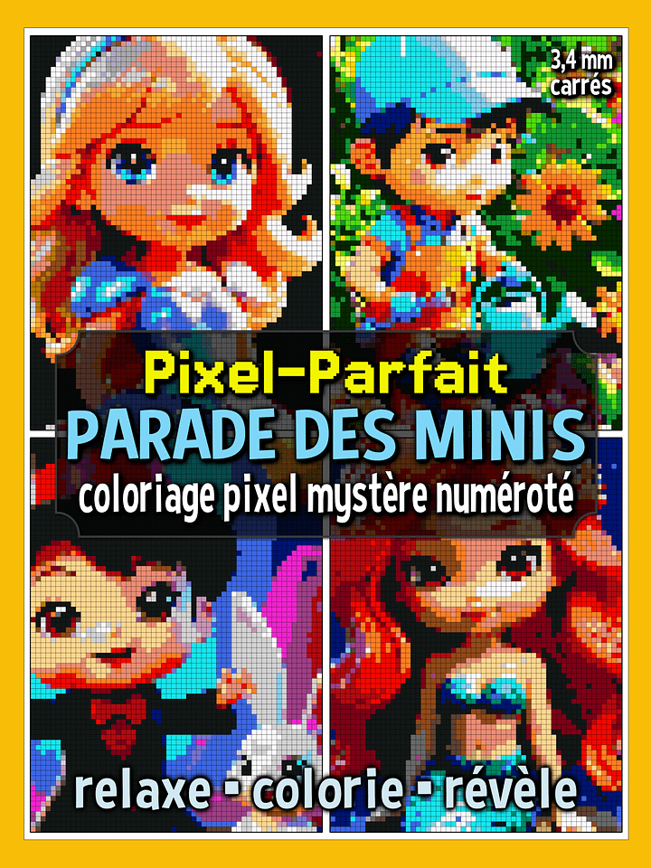 Pixel-Parfait : Parade des minis - Coloriage pixel mystère numéroté | Livre à imprimer product image (1)
