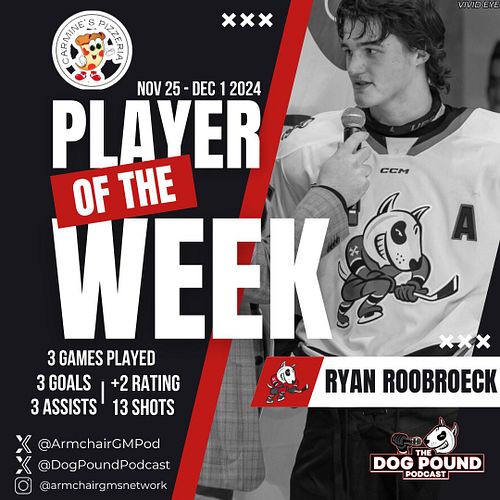 ‼️ Our Niagara Players of the Week are forwards Ryan Roobroeck and Wolf Giles! 🎉

Roobroeck, the IceDogs young 2026 draft eli...