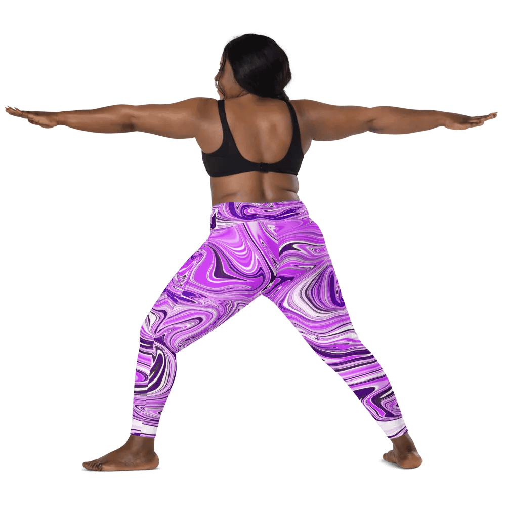 Leggings with Pockets - Purple Digital Fluid Art product image (9)
