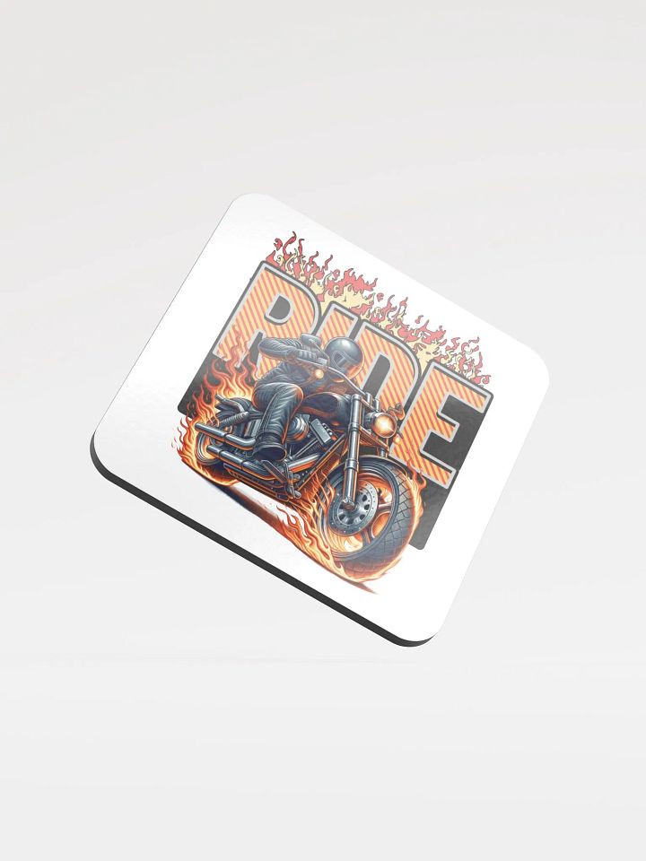Ride Motorcycle Flaming Inferno Glossed Cork Coaster product image (1)