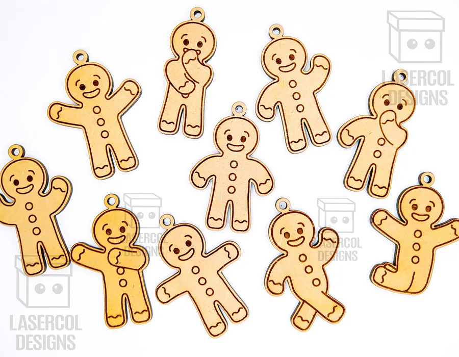 Gingerbread Cookies Christmas Ornaments Set 1 - Laser Cut Files product image (3)