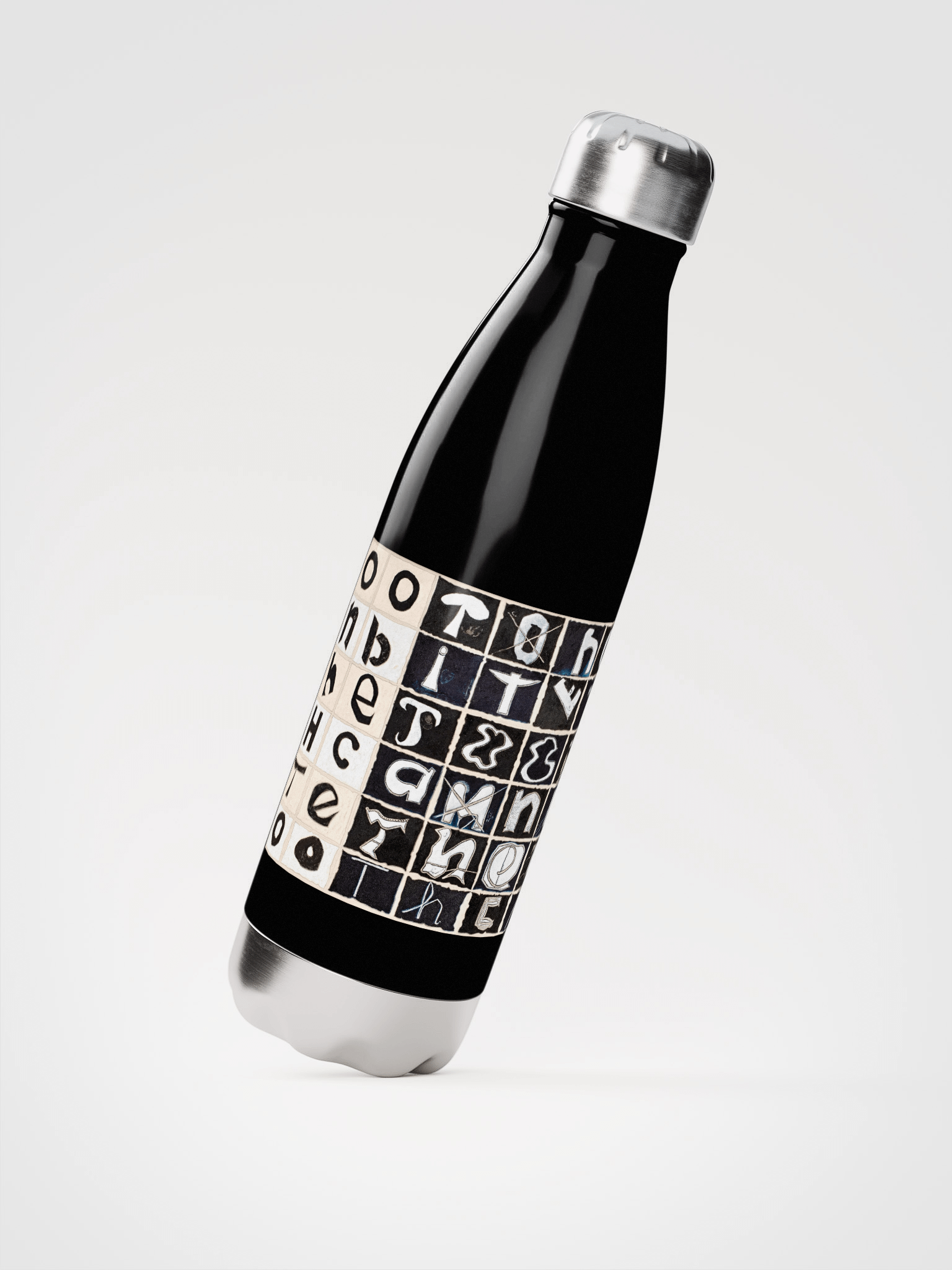 The Tooth Can Bite Stainless Steel Water Bottle (black) product image (2)