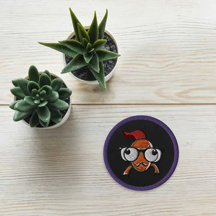 FEESH Logo Circle Patch [purple border] product image (1)
