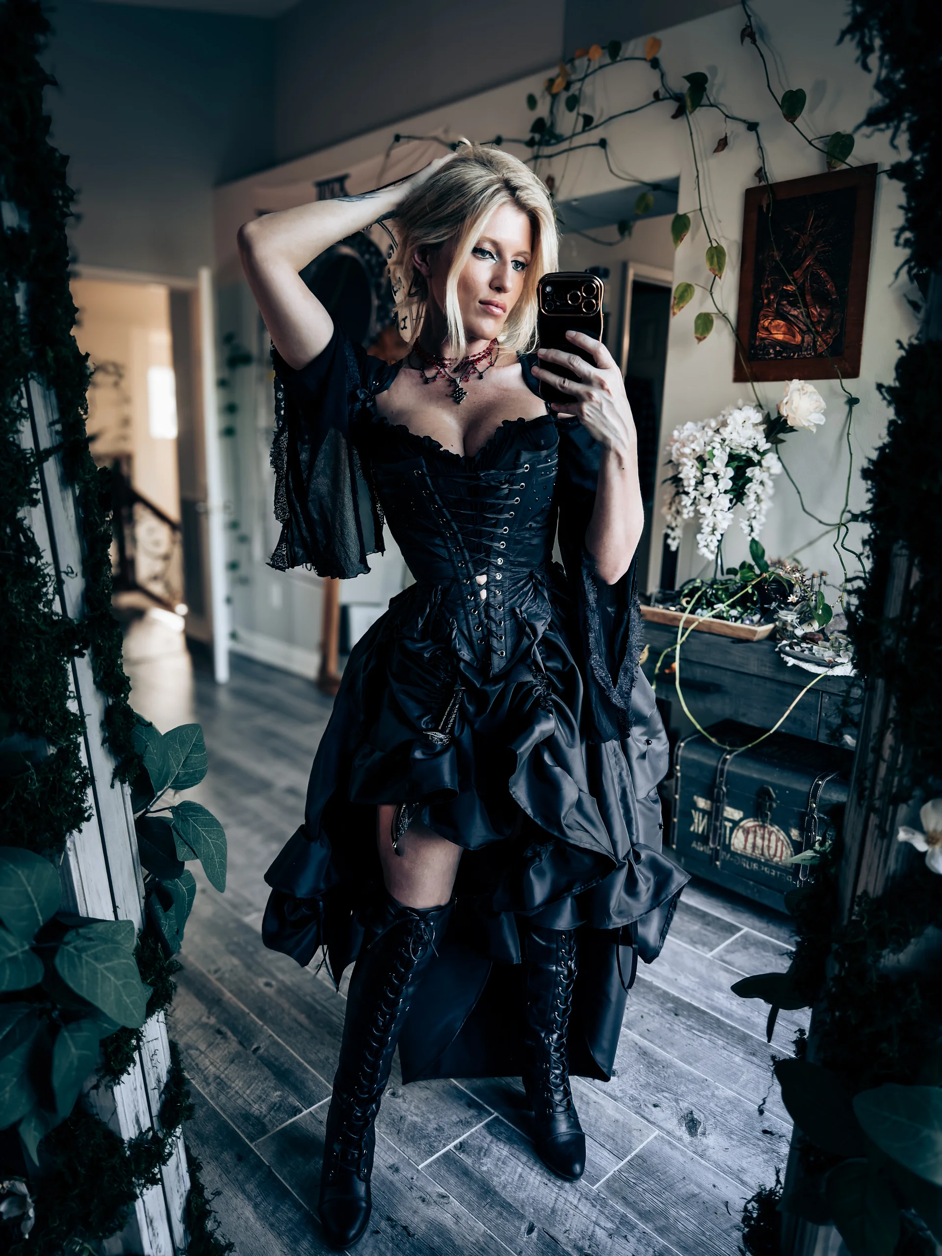 Black High-Low 18th-Century Inspired Skirt - MADE TO ORDER product image (10)