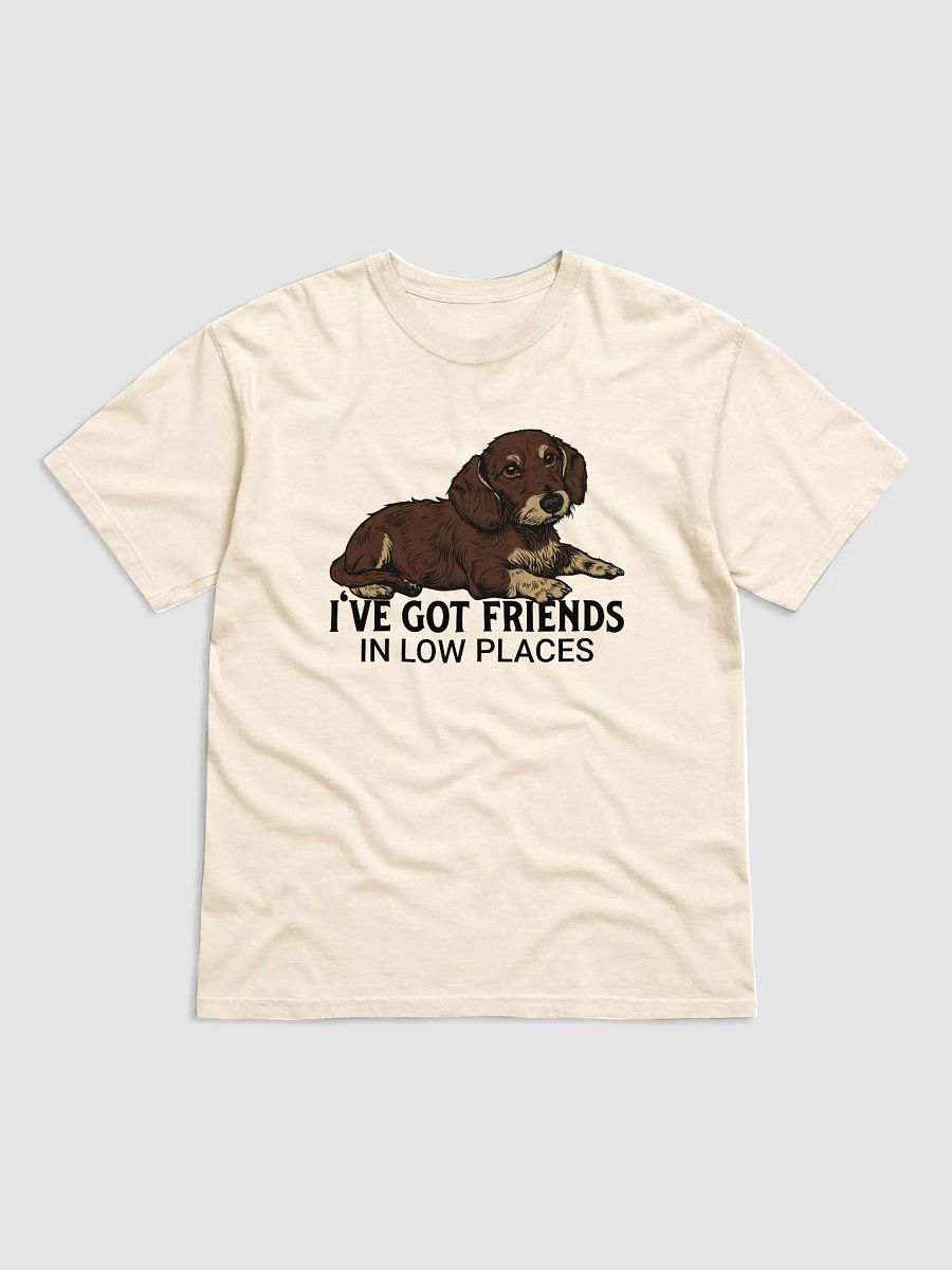 I've Got Friends in Low Places T-Shirt of a Dachshund (Wirehaired Brown) | Funny T-Shirt for Wiener and Doxie Paw-rents product image (28)