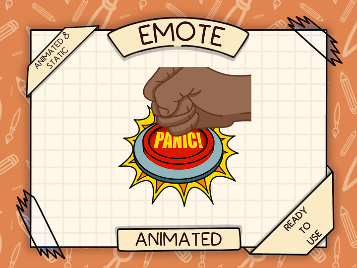 👋🏽🚨 PANIC BUTTON – Animated Emote product image (1)