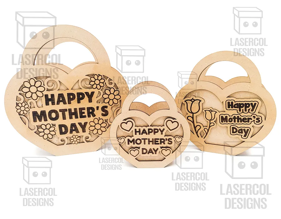 Mother's Day Gift Basket (3 Sizes) - Laser Cut Files product image (5)