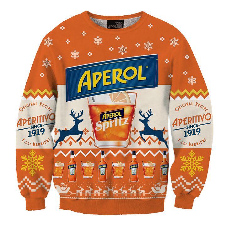Hanorac de Crăciun unisex Aperol Spritz Fun imprimat 3D product image (1)
