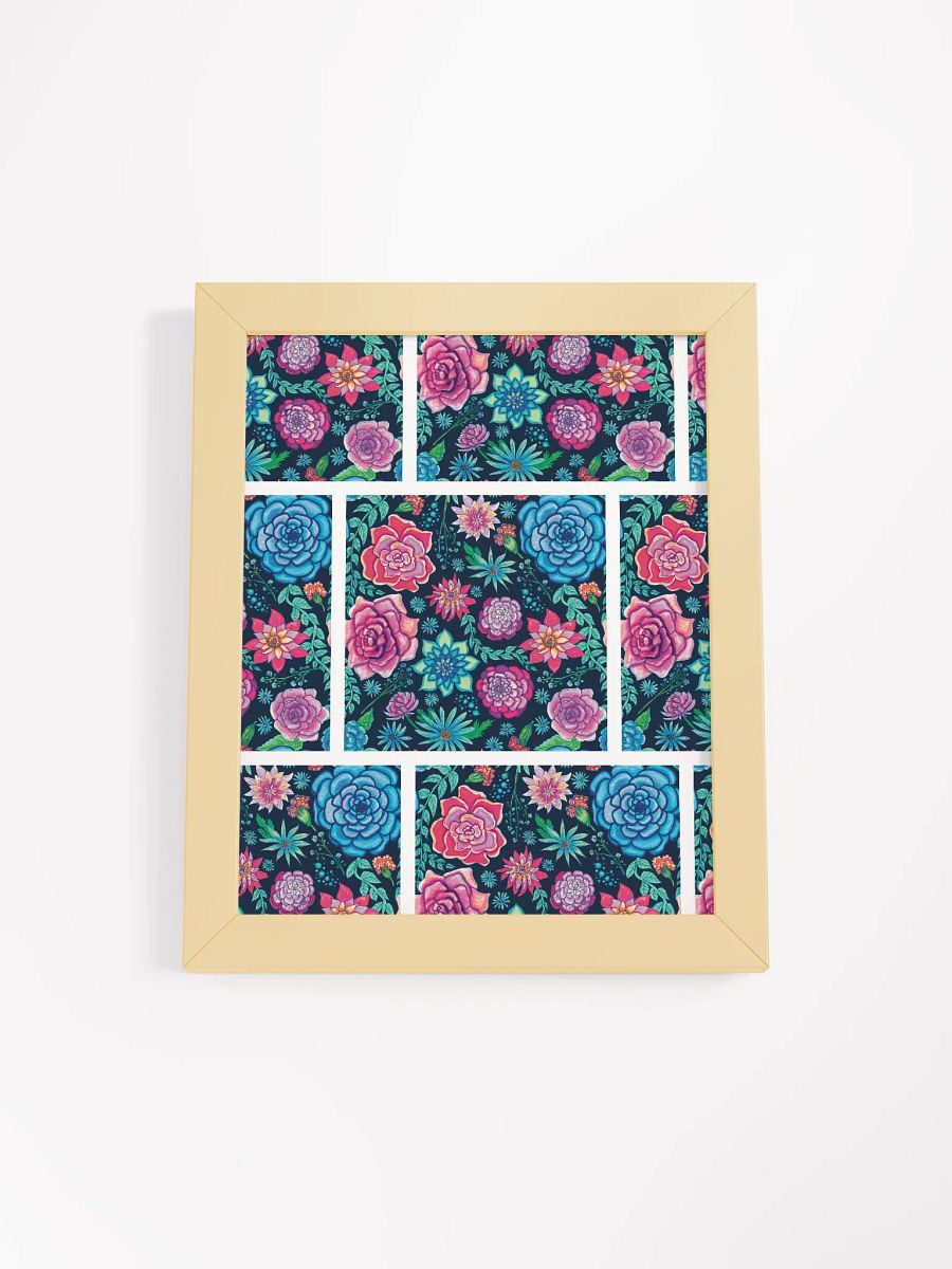 Bold Blooms Grid on Dark Blue by Monique Faella Designs™ | Framed Coastal Wall Art | Museum-Quality Print product image (1)