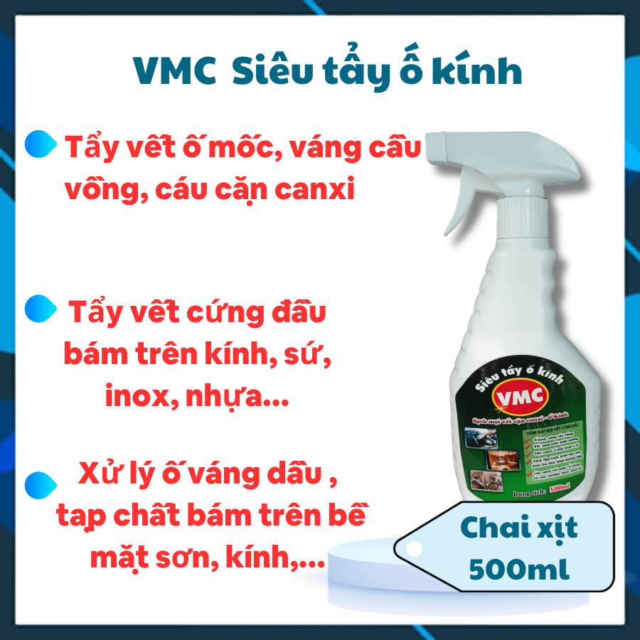 VMC Siêu tẩy ố kính Tẩy ố mốc kính, ố 7 màu chai 500ml product image (1)