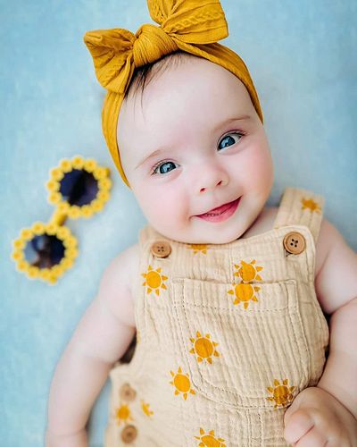 Sweet Evie Beanie ☀️💛 #4monthold #baby