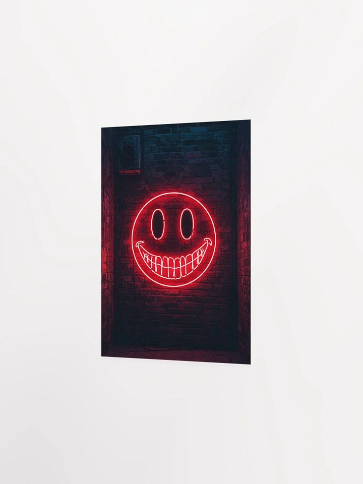 Red Neon Smiley Face Poster product image (19)