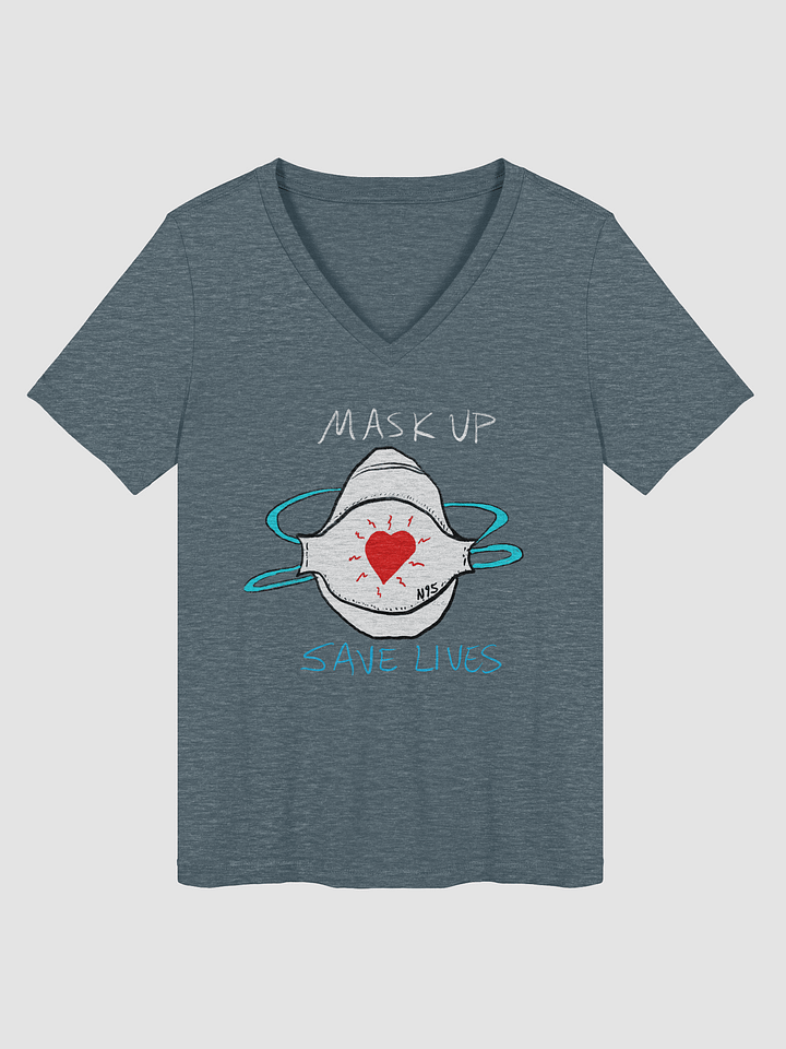 Mask Up Save Lives Relaxed V-Neck Tee product image (3)