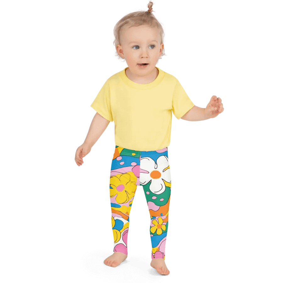 Retro Floral All-Over Print Girl's Leggings product image (12)