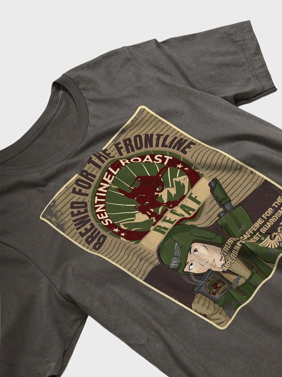 Sentinel Roast Recaff – Retro Warhammer 40K Astra Militarum Propaganda Poster Shirt product image (12)