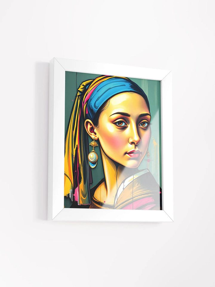 pop art girl with the pearl earrring, or some version of... Vibrant Ayous Wood Framed Matte Poster product image (10)