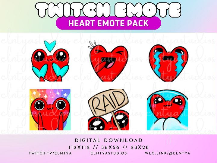 Kawaii Heart Emote Pack product image (1)