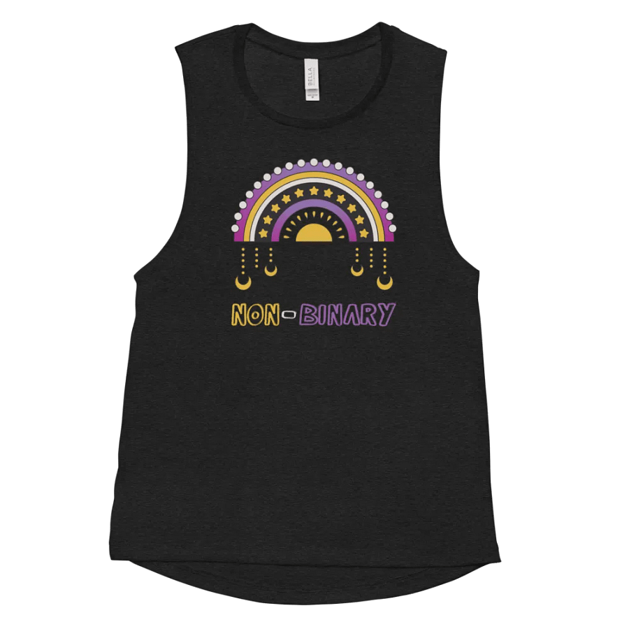 Non-Binary Rainbow Fitted Muscle Tank product image (11)