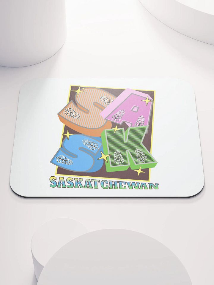 Sask Saskatchewan Block Letter Wheat Mouse Pad product image (1)