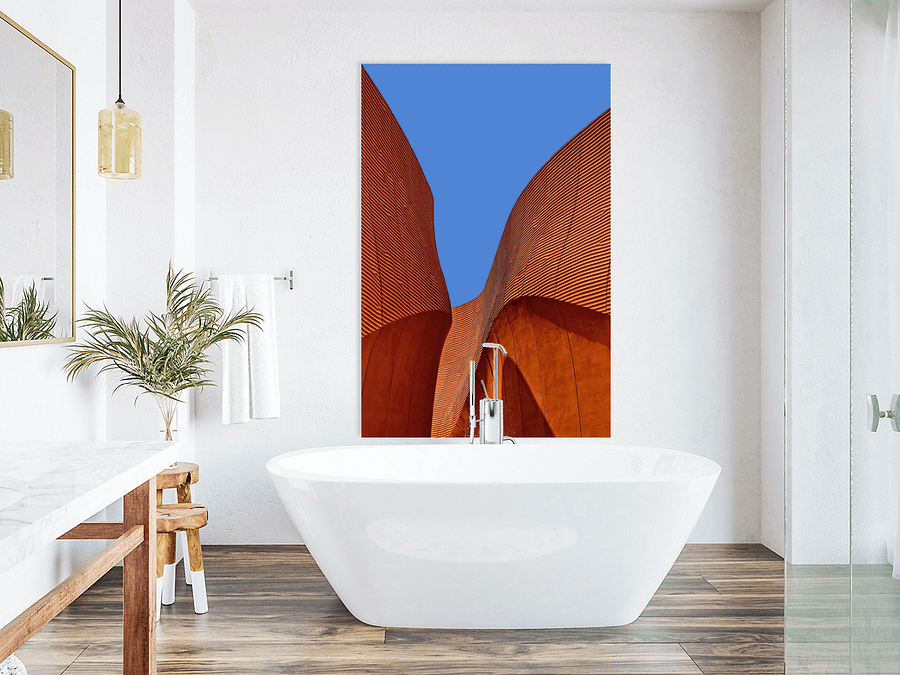 Modern Abstract Architecture Print – Curved Orange Facade Wall Art product image (4)