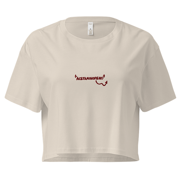 ACETAMINOFIEND handwritten (maroon) embroidered cropped tee product image (4)