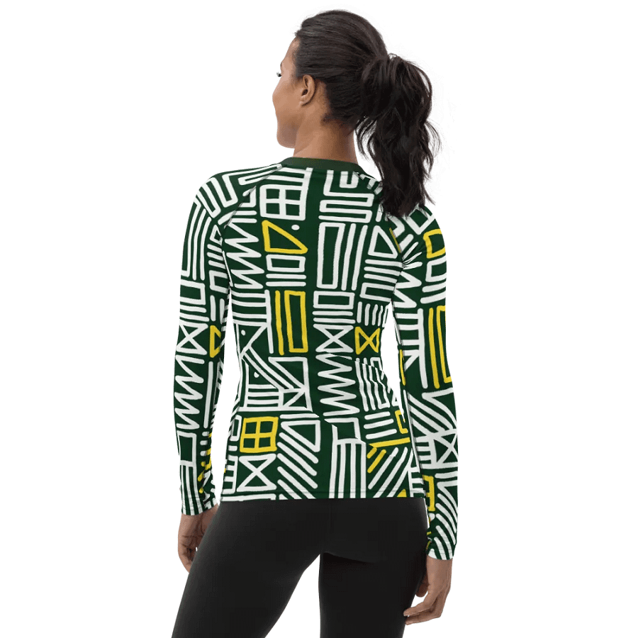 Artisan Spirit: Hand-Drawn African Abstract Pattern All-Over Print Women's Rash Guard product image (2)