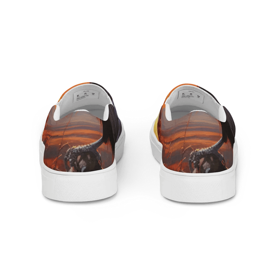 Men's Slip-On Canvas Shoes with Powerful Crow in Sunset Design 🌅 product image (4)