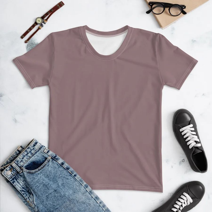 Plain Cool Purplish Brown Soft Summer Women's Crewneck Polyester Heavyweight Premium T-Shirt by Treasure Pie product image (1)